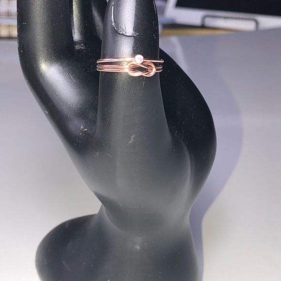 2 🌹 rose gold filled rings wear together size 7 - Picture 5 of 10